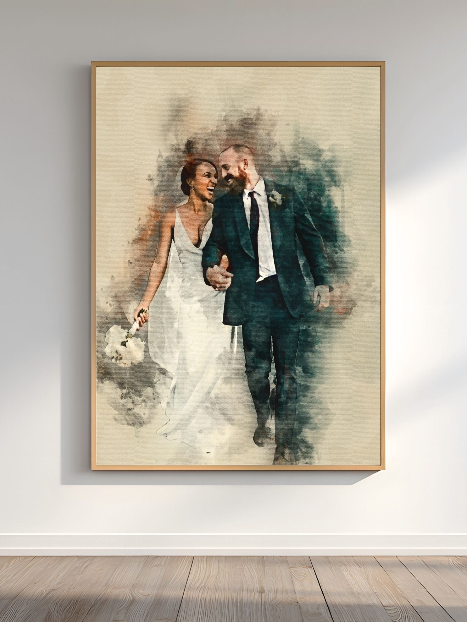 Custom Wedding Premium Canvas Watercolor - Bespoke Hand-Edited Digital Gift