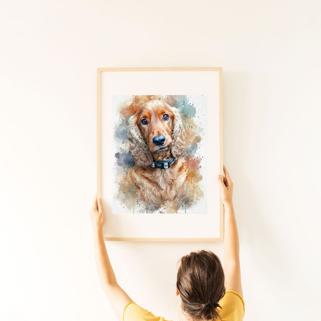Custom Pet Vibrant Watercolor Sketch – Hand-Edited Digital Paw-trait
