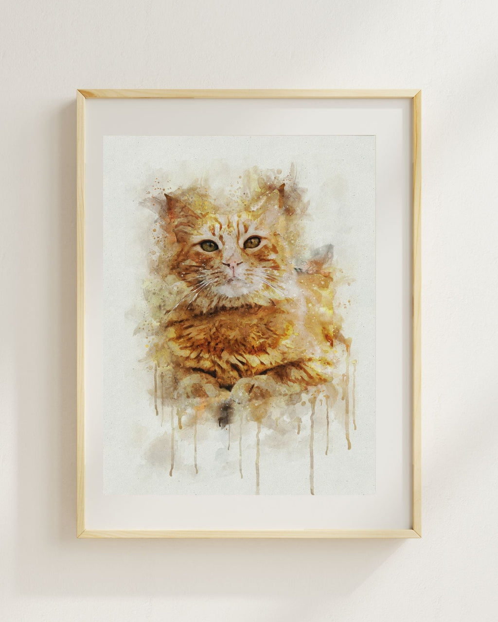 Custom Pet Watercolor Portrait – Personalized Dog & Cat Artwork from Photo, Pet Memorial & Gift
