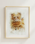 Custom Pet Watercolor Portrait – Personalized Dog & Cat Artwork from Photo, Pet Memorial & Gift