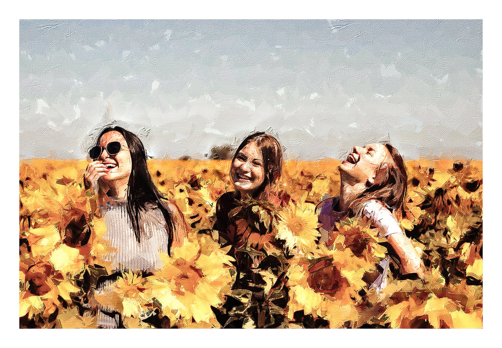 Custom Bestie Oil Portrait – Hand-Edited Digital Art for Best Friends