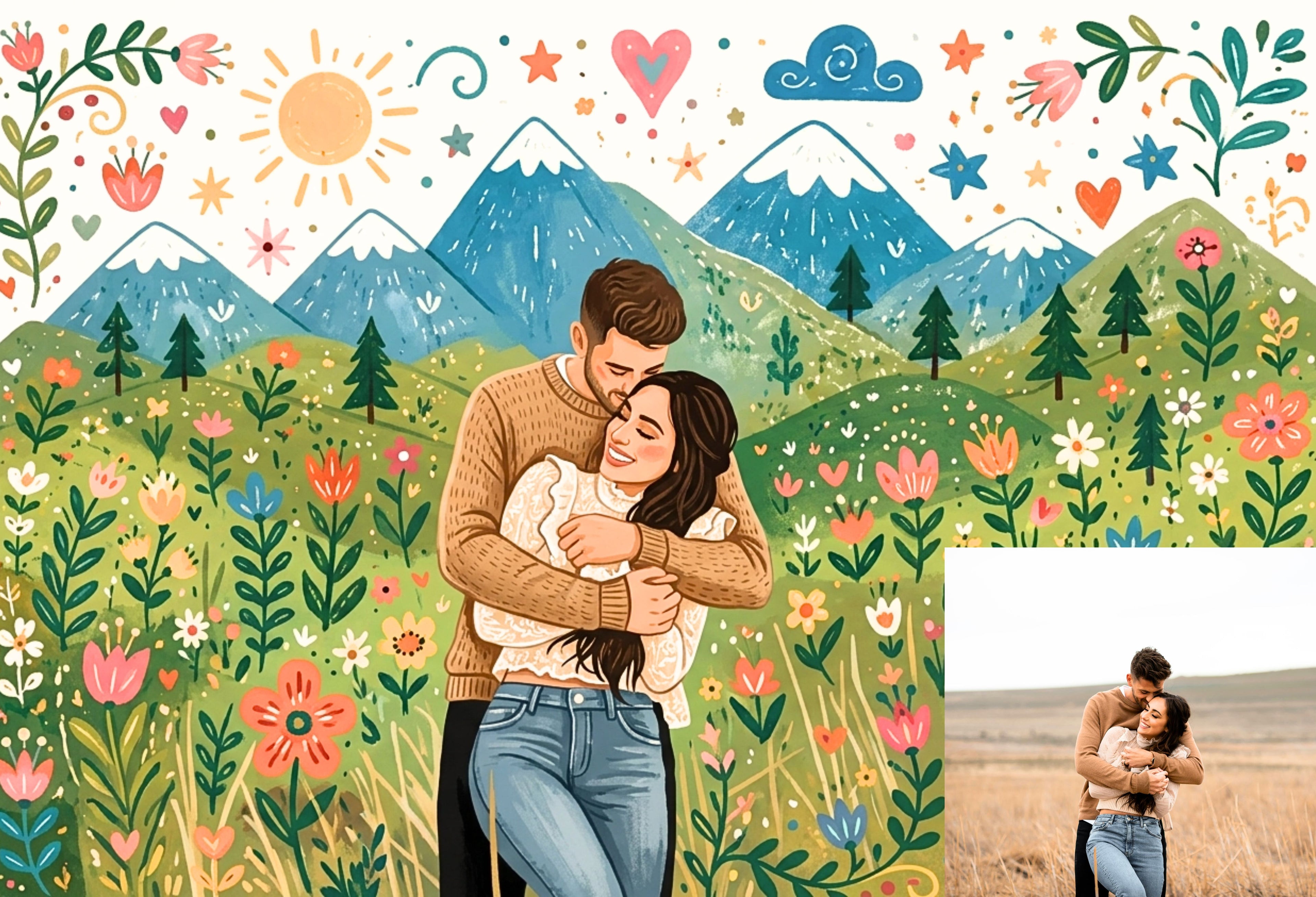 Whimsical Floral Portrait