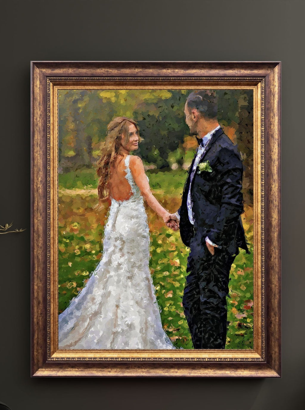 Wedding Oil Painting Portrait – Custom Bride & Groom Artwork