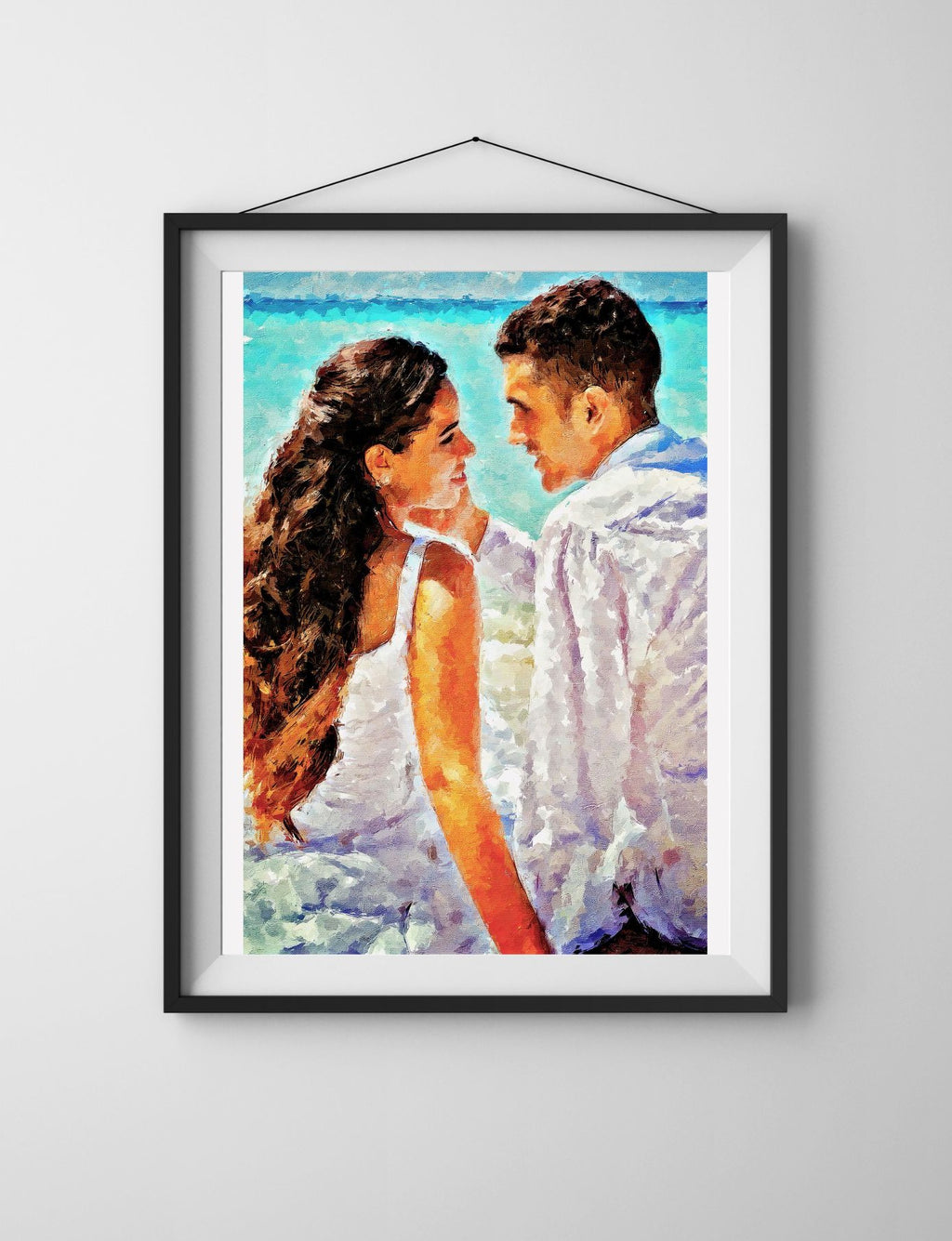 Custom Couple Oil Painting from Photo, Romantic Portrait, Personalized Anniversary Gift