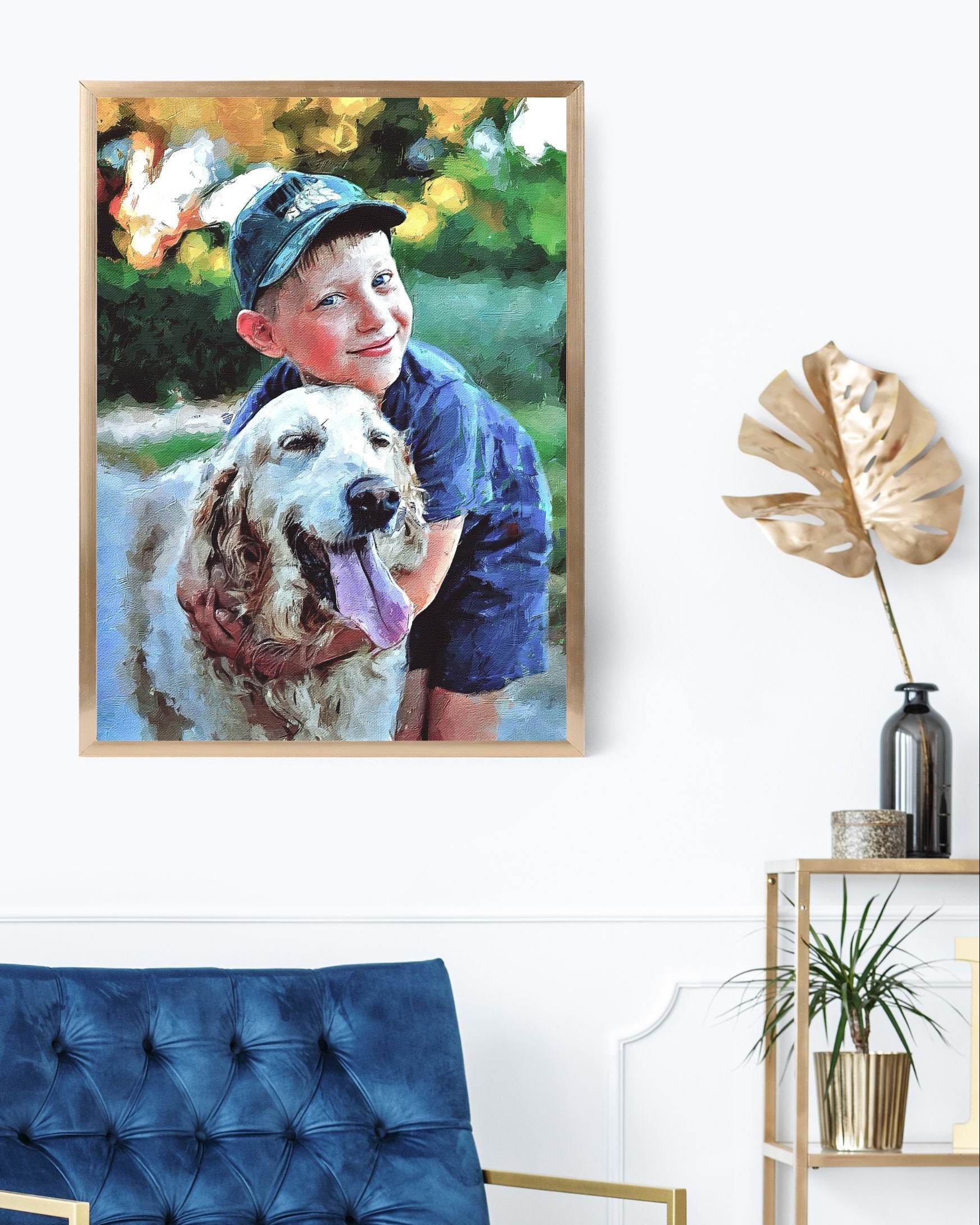 Custom Childhood Oil Painting Effect Portrait – Hand-Edited Digital Art