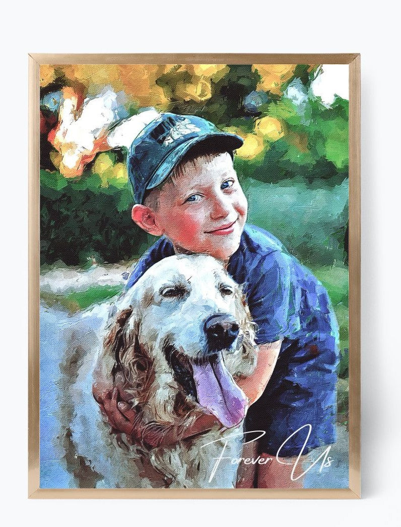 Custom Pet Oil Painting from Photo, Personalized Dog or Cat Portrait, Pet Memorial Gift, Pet Lover Gift