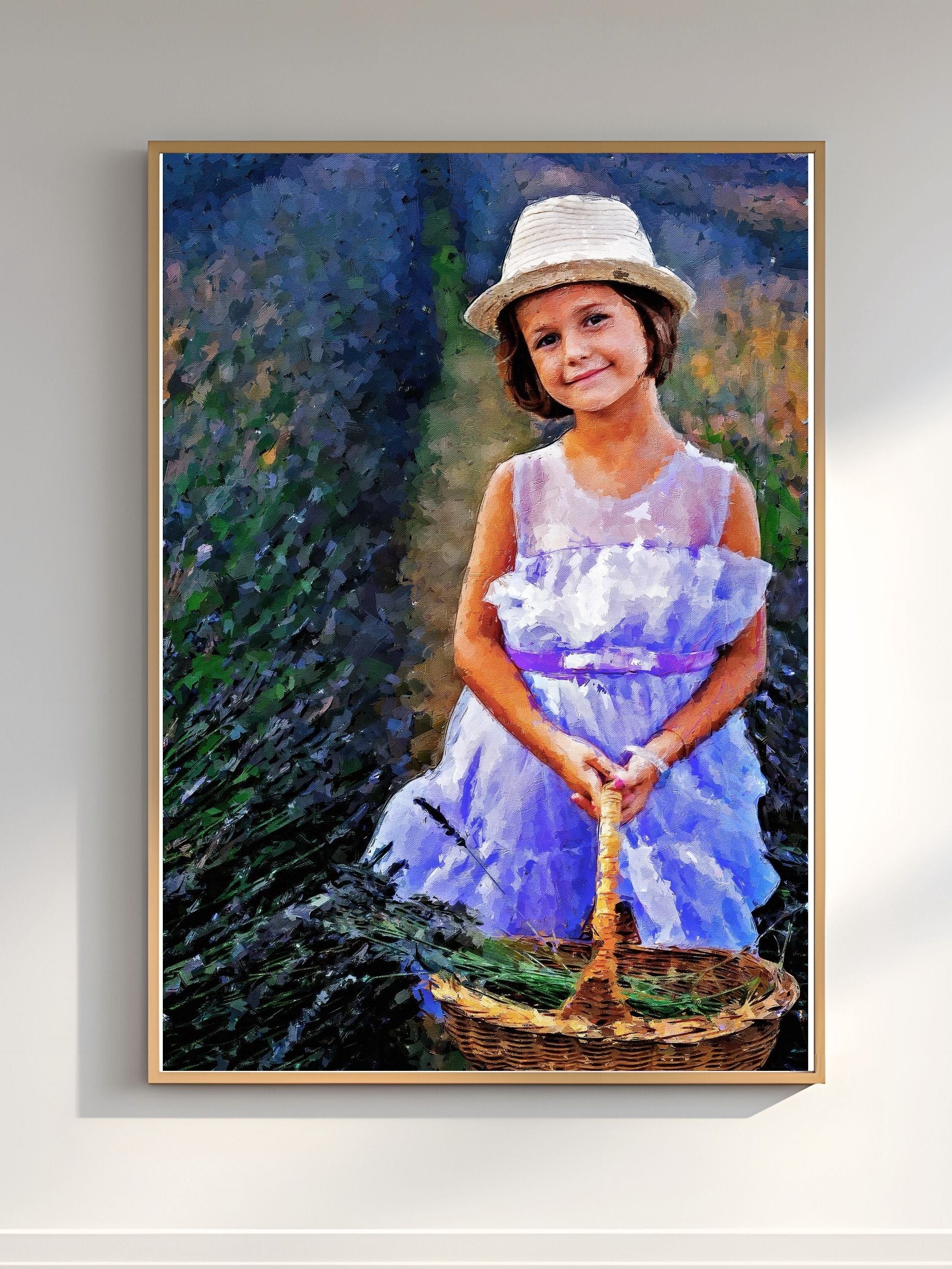 Custom Childhood Oil Painting Effect Portrait – Hand-Edited Digital Art