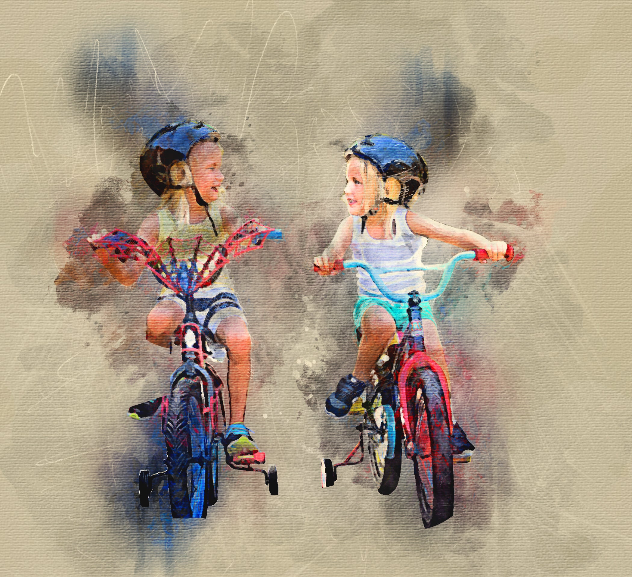 Custom Kids Premium Canvas Watercolor – Hand-Refined Digital Childhood Art