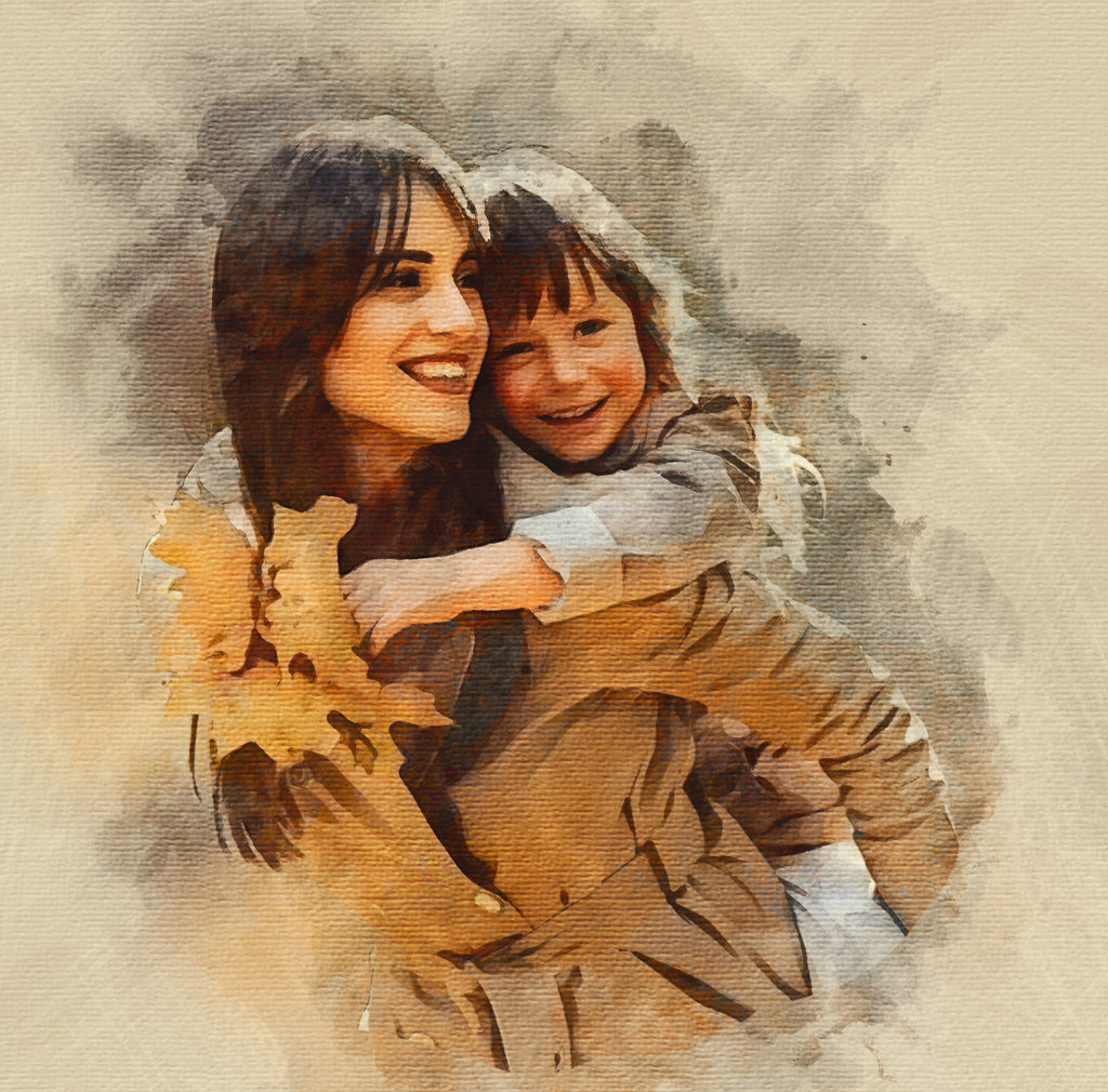 Custom Kids Premium Canvas Watercolor – Hand-Refined Digital Childhood Art
