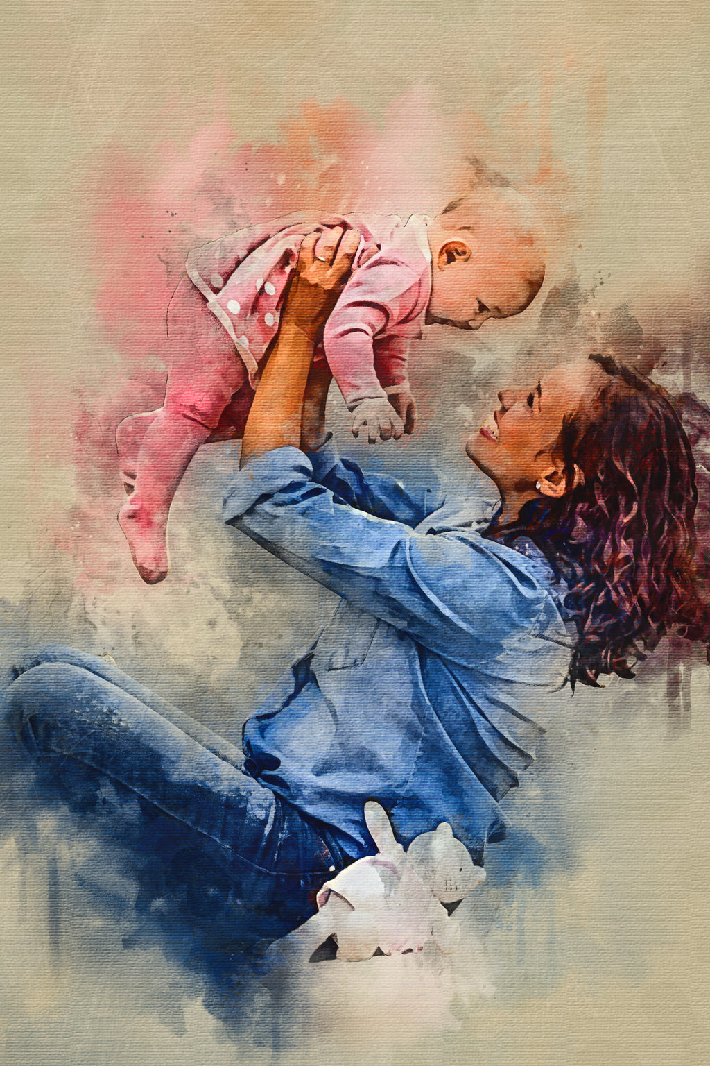 Custom Kids Premium Canvas Watercolor – Hand-Refined Digital Childhood Art