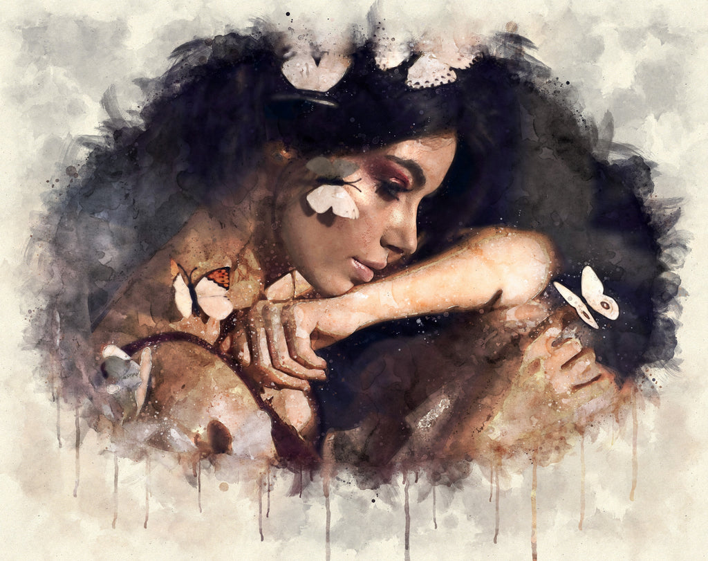 Custom Portrait Watercolor from Photo – Personalized Artwork, Elegant Solo Portrait Gift