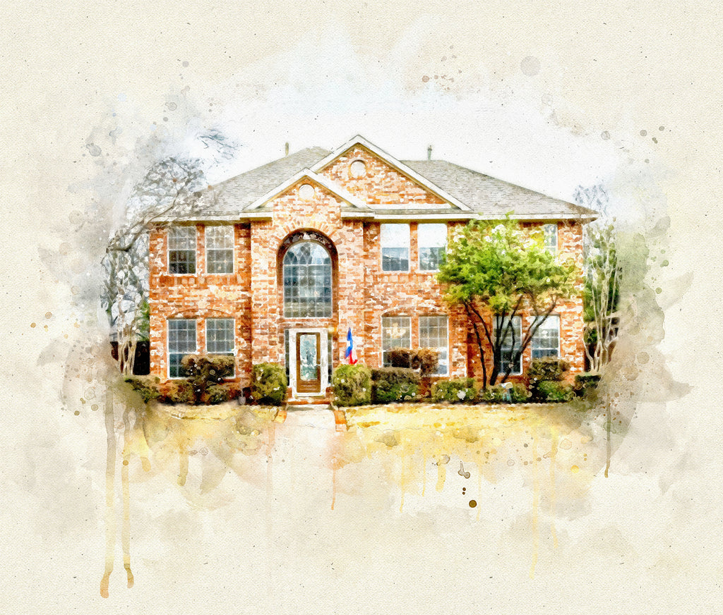 Watercolor House Portrait – Custom Home Painting from Your Photo