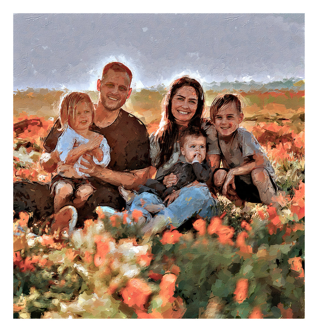 Custom Family Legacy Oil Portrait – Hand-Edited Digital Fine Art
