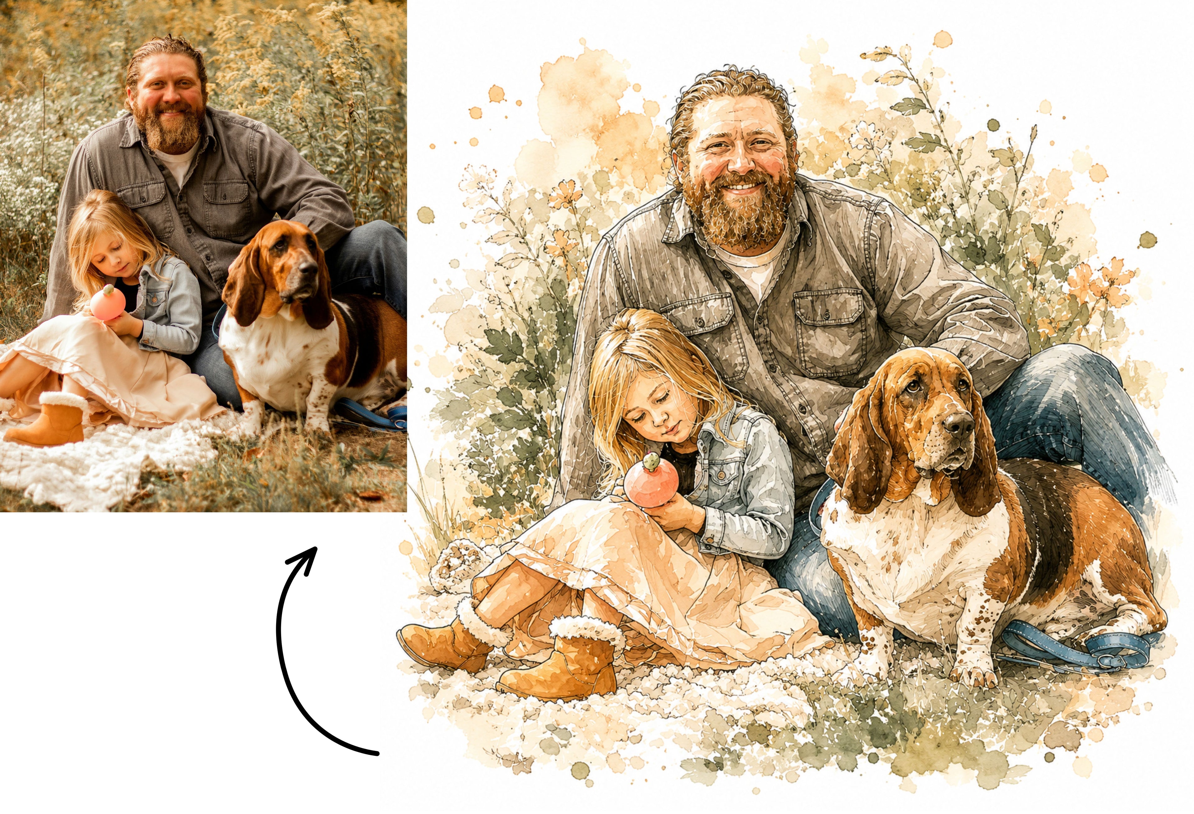 Custom Ink Watercolor Portrait
