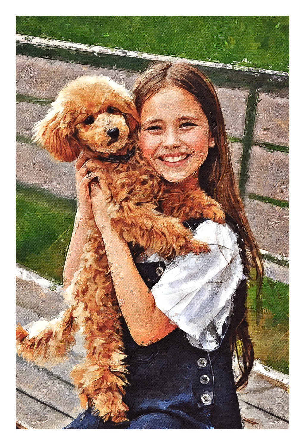 Custom Childhood Oil Painting Effect Portrait – Hand-Edited Digital Art