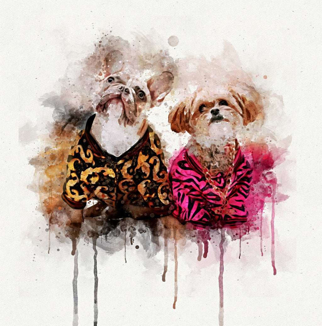 Custom Pet Watercolor Portrait – Personalized Dog & Cat Artwork from Photo, Pet Memorial & Gift