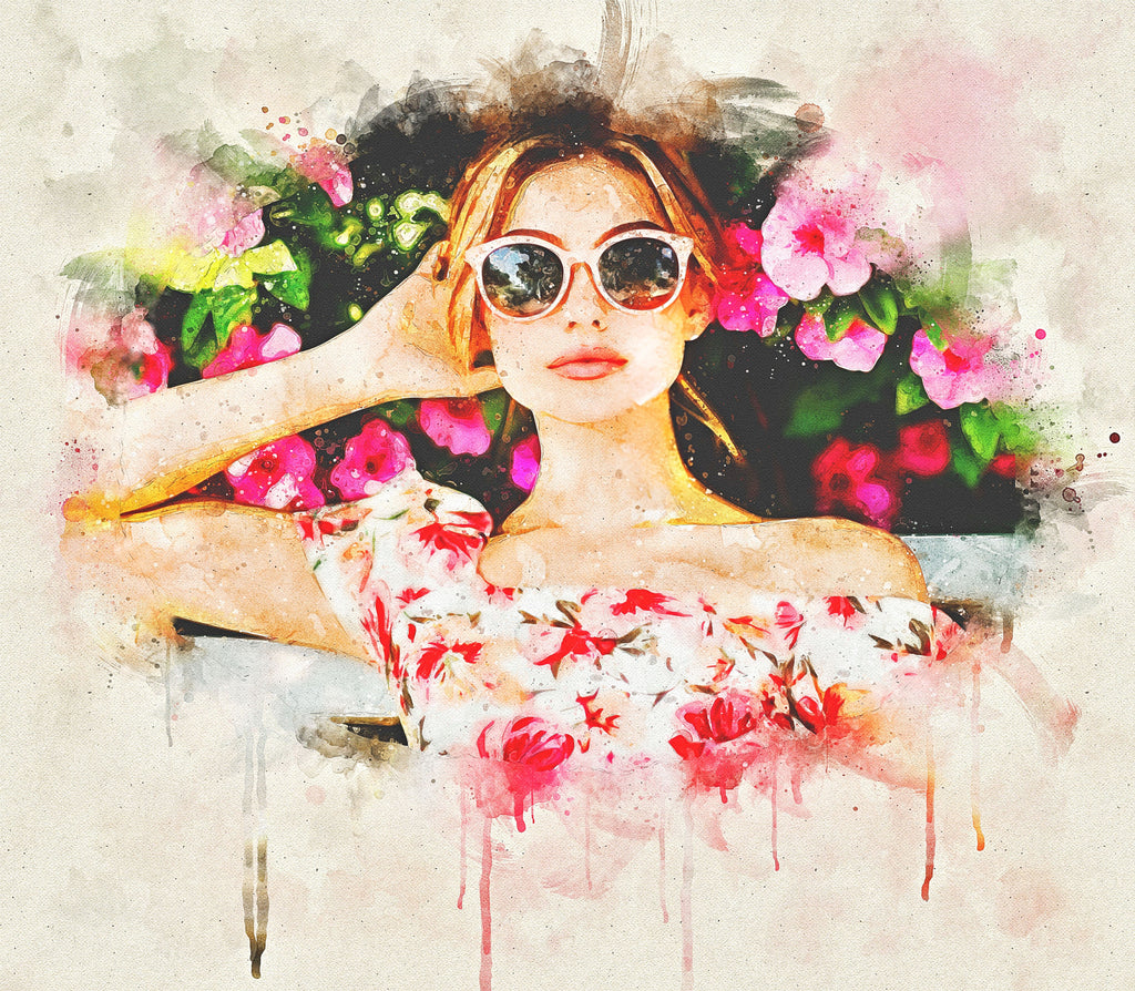 Custom Portrait Watercolor from Photo – Personalized Artwork, Elegant Solo Portrait Gift