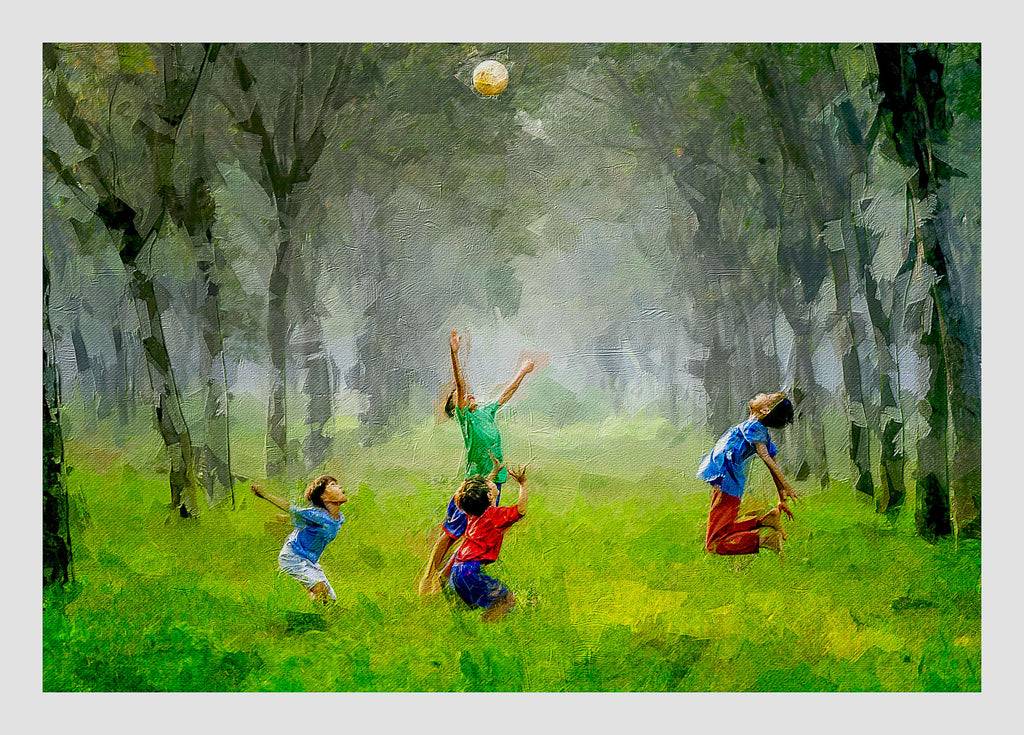 Custom Childhood Oil Painting Effect Portrait – Hand-Edited Digital Art